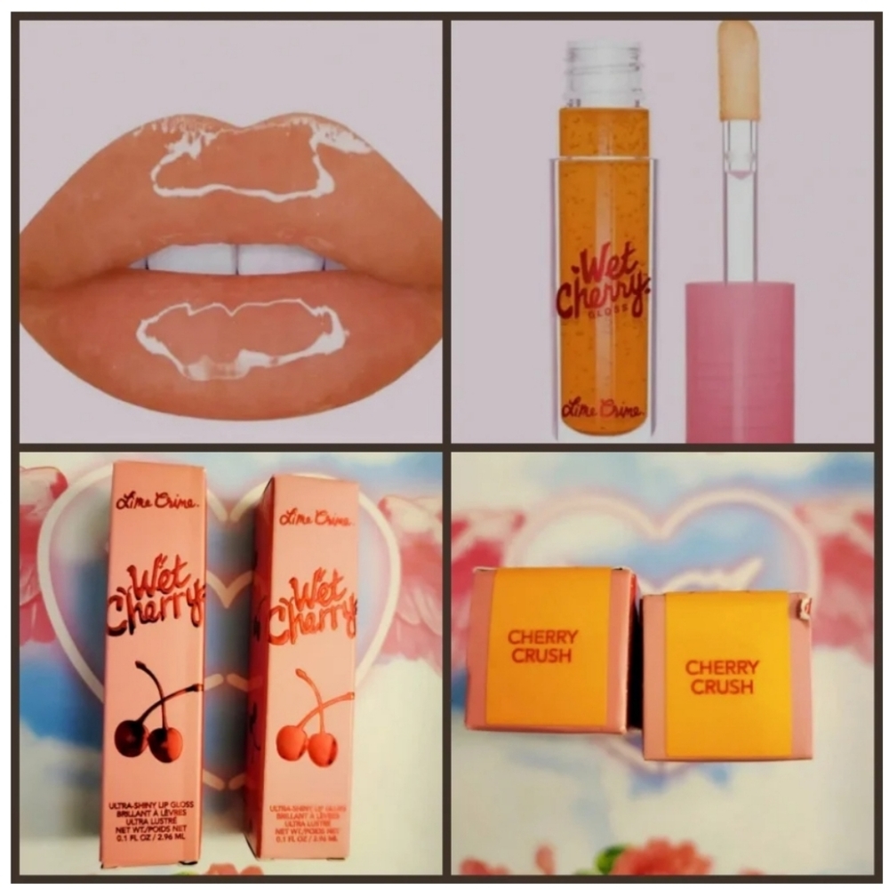 NEW RARE Lime Crime Wet Cherry Lip Gloss CHERRY CRUSH Set of 2